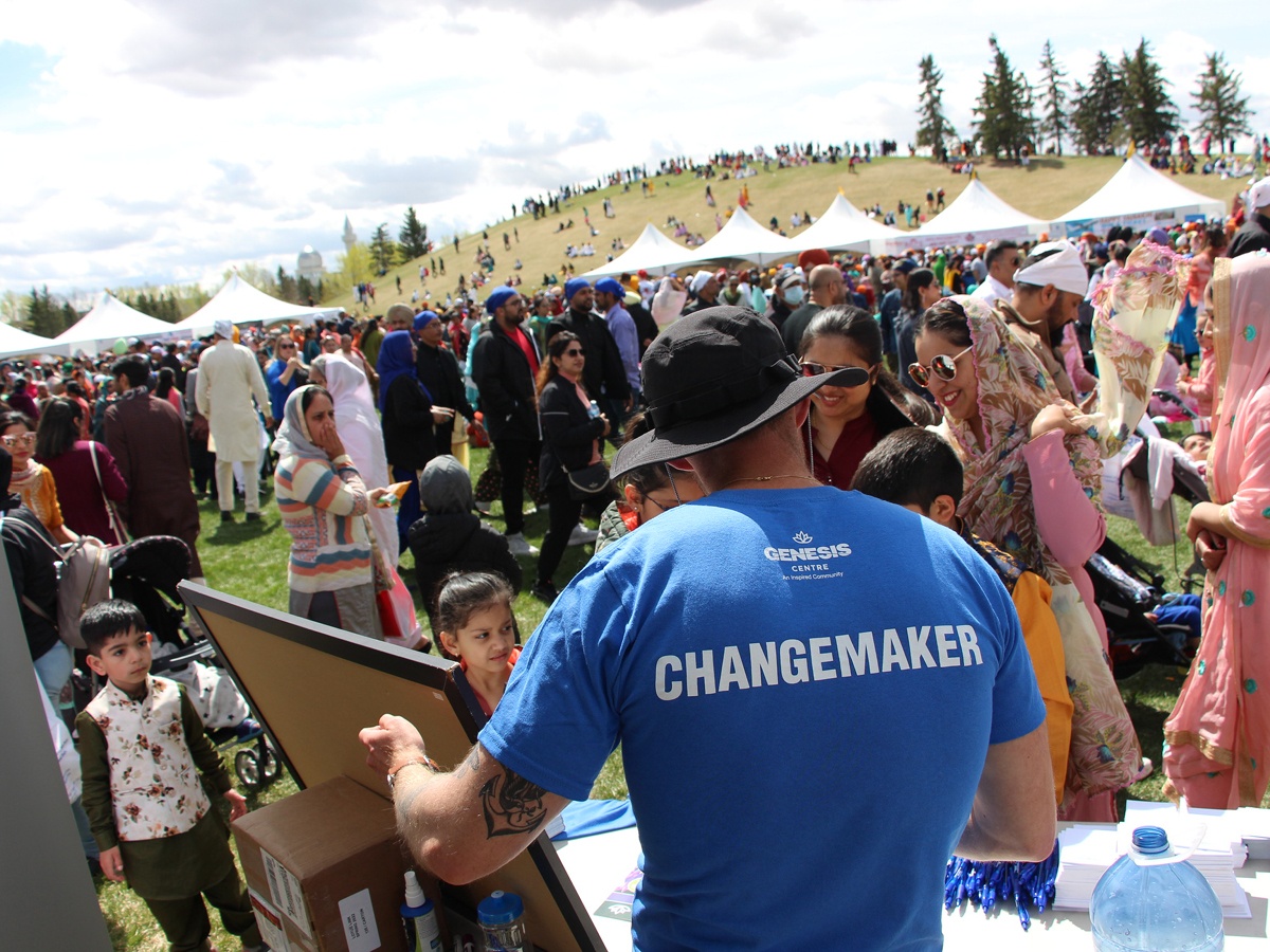 Genesis Centre staff in the community at Nagar Kirtan Vaisakhi Parade in May, 2022.