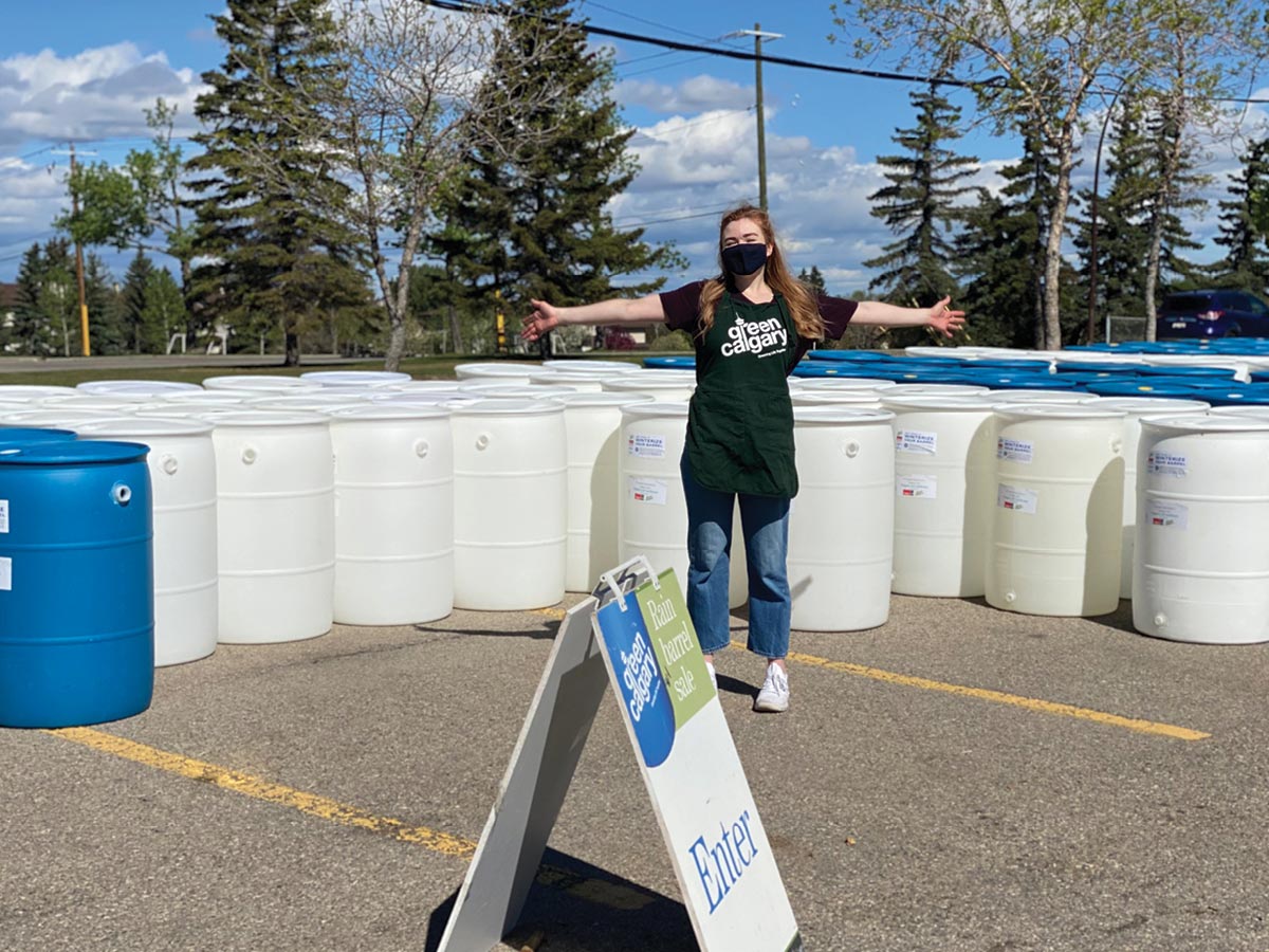 Green Calgary Rain Barrels